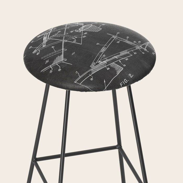 Basketball Patent - Basketball Player Coach Team Art - Black Chalkboard Stool Gallery Image 2