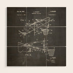 Basketball Patent - Basketball Player Coach Team Art - Black Chalkboard Wood Wall Art Gallery Image 1