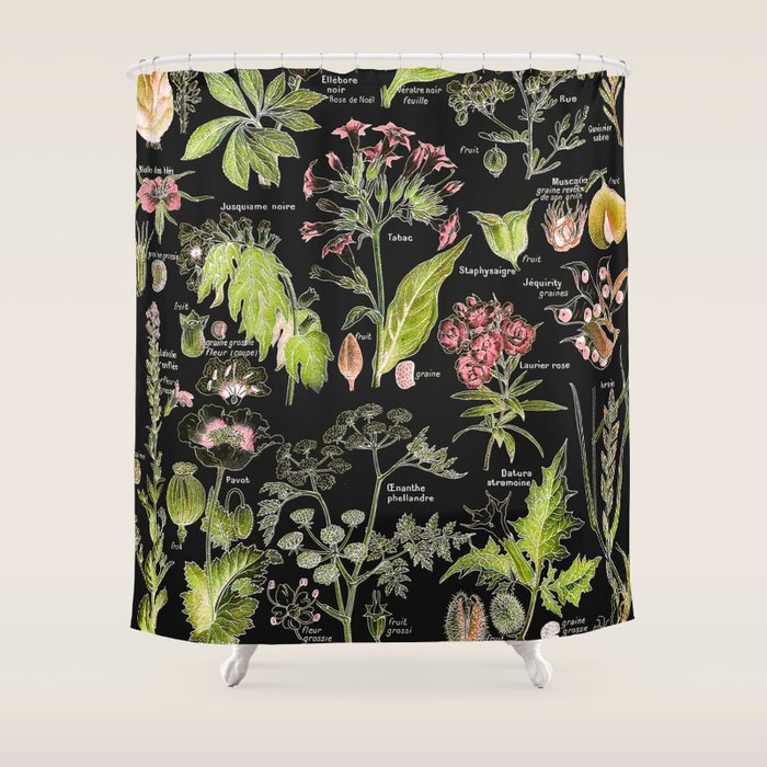 Adolphe Millot - Plantes dangereuses A (dangerous plants A) Shower Curtain Gallery Image 1