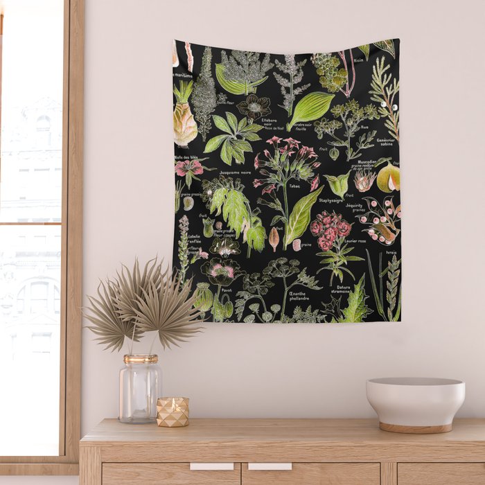 Adolphe Millot - Plantes dangereuses A (dangerous plants A) Wall Tapestry Gallery Image 2