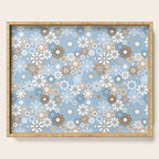 Retro Floral Garden Flower Pattern in Ice Blue Serving Tray Gallery Image 1
