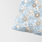Retro Floral Garden Flower Pattern in Ice Blue Pillow Sham Gallery Image 4