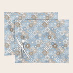 Retro Floral Garden Flower Pattern in Ice Blue Placemat Gallery Image 1