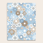 Retro Floral Garden Flower Pattern in Ice Blue Notebook Gallery Image 4