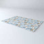 Retro Floral Garden Flower Pattern in Ice Blue Rug Gallery Image 3