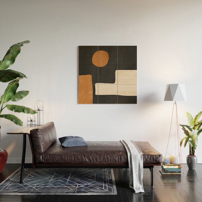 Abstract Minimal Shapes 128 Wood Wall Art Gallery Image 2