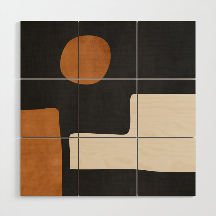 Abstract Minimal Shapes 128 Wood Wall Art Gallery Image 1