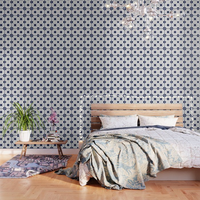 Starburst Mosaic â Navy Wallpaper Gallery Image 1
