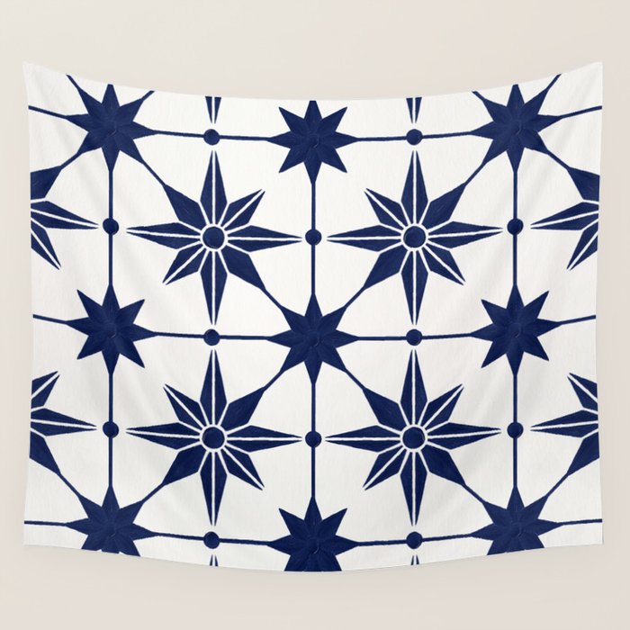 Starburst Mosaic â Navy Wall Tapestry Gallery Image 4