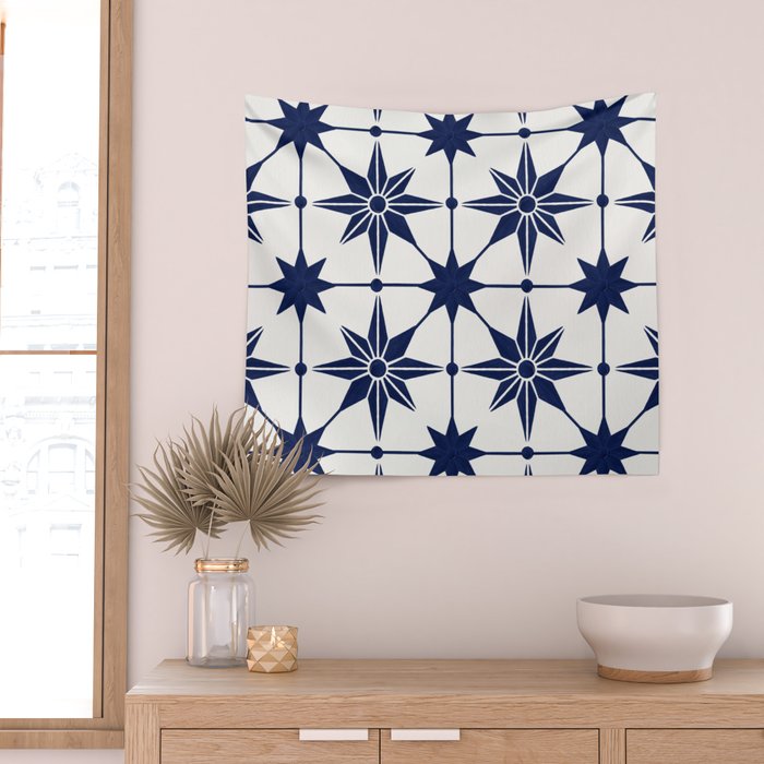 Starburst Mosaic â Navy Wall Tapestry Gallery Image 2