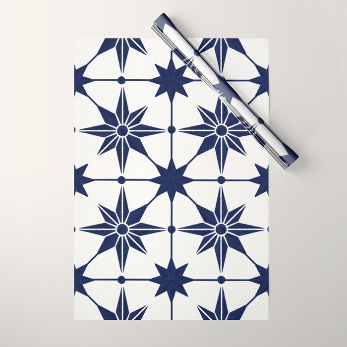 Starburst Mosaic â Navy Wrapping Paper Gallery Image 1