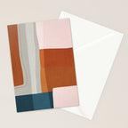 Abstract MCM Navy Burnt Orange Beige Blush Stationery Card Gallery Image 2