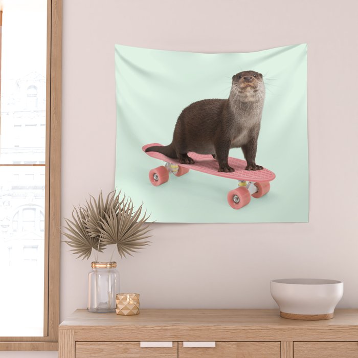 SKATE OTTER Wall Tapestry Gallery Image 2