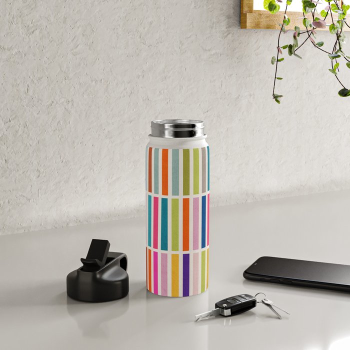 Colorful Mosaic Tiles Artwork Water Bottle Gallery Image 4