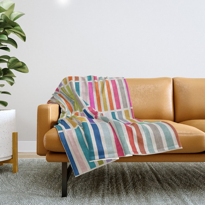 Colorful Mosaic Tiles Artwork Throw Blanket Gallery Image 1