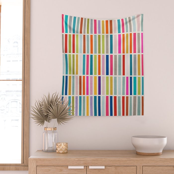 Colorful Mosaic Tiles Artwork Wall Tapestry Gallery Image 2