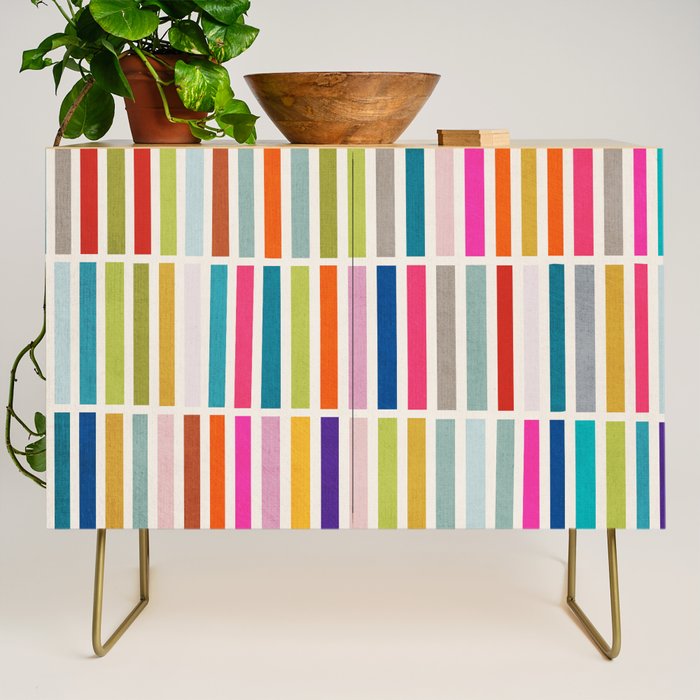 Colorful Mosaic Tiles Artwork Credenza Gallery Image 1