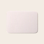 Thin Lush Blush Pink and White Mattress Ticking Stripes Bath Mat Gallery Image 1