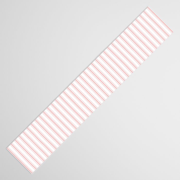Thin Lush Blush Pink and White Mattress Ticking Stripes Table Runner Gallery Image 3