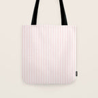 Thin Lush Blush Pink and White Mattress Ticking Stripes Tote Bag Gallery Image 1