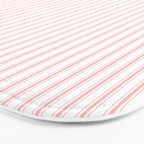 Thin Lush Blush Pink and White Mattress Ticking Stripes Bath Mat Gallery Image 3