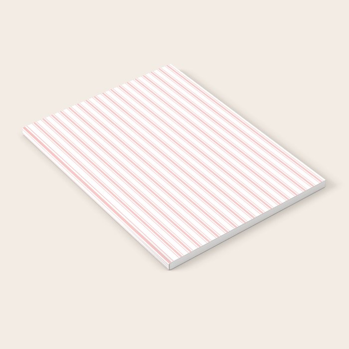 Thin Lush Blush Pink and White Mattress Ticking Stripes Notebook Gallery Image 1