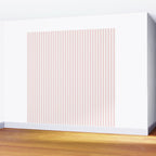 Thin Lush Blush Pink and White Mattress Ticking Stripes Wall Mural Gallery Image 2