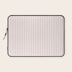 Thin Lush Blush Pink and White Mattress Ticking Stripes Laptop Sleeve Gallery Image 1