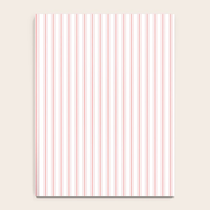Thin Lush Blush Pink and White Mattress Ticking Stripes Notebook Gallery Image 4