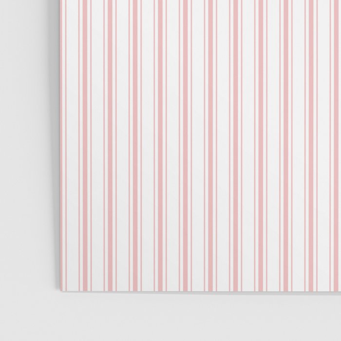 Thin Lush Blush Pink and White Mattress Ticking Stripes Poster Gallery Image 3