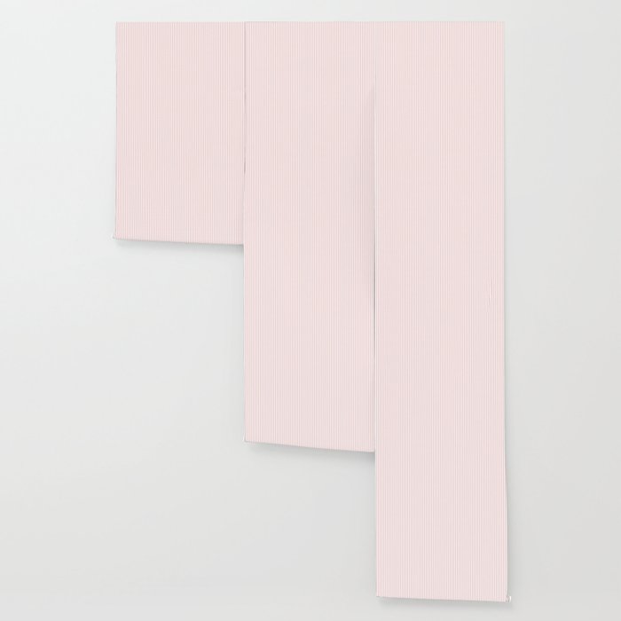 Thin Lush Blush Pink and White Mattress Ticking Stripes Wallpaper Gallery Image 3