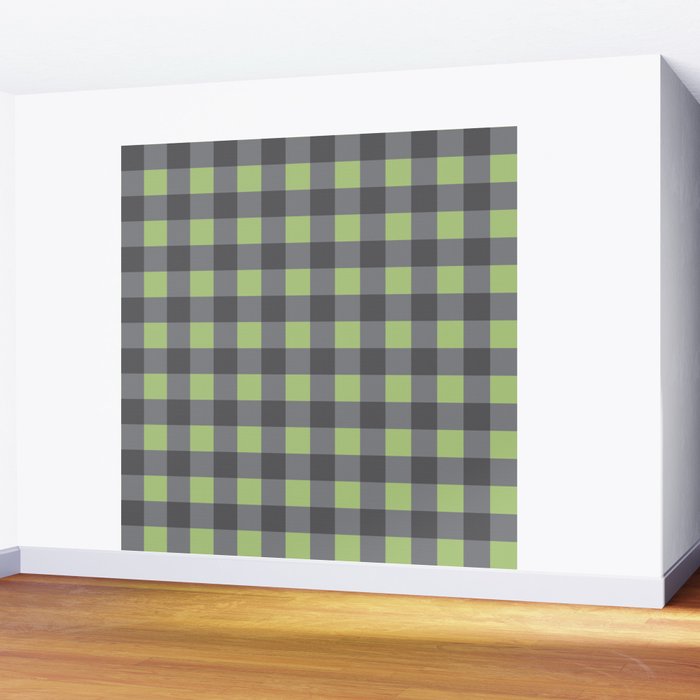 Small Blocks - Spring Green and Grays Wall Mural Gallery Image 2