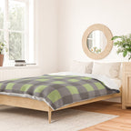 Small Blocks - Spring Green and Grays Duvet Cover Gallery Image 2
