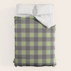 Small Blocks - Spring Green and Grays Duvet Cover Gallery Image 6