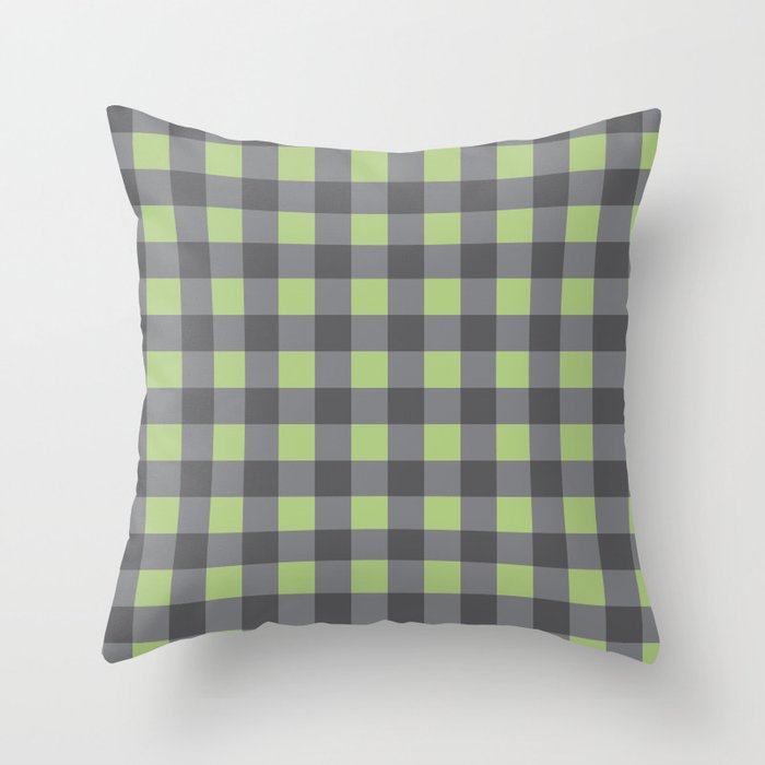 Small Blocks - Spring Green and Grays Throw Pillow Gallery Image 6