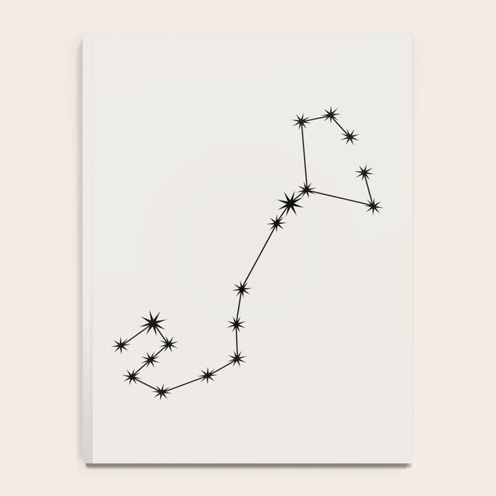 Scorpio Zodiac Star Constellation Line Art White Notebook Gallery Image 4