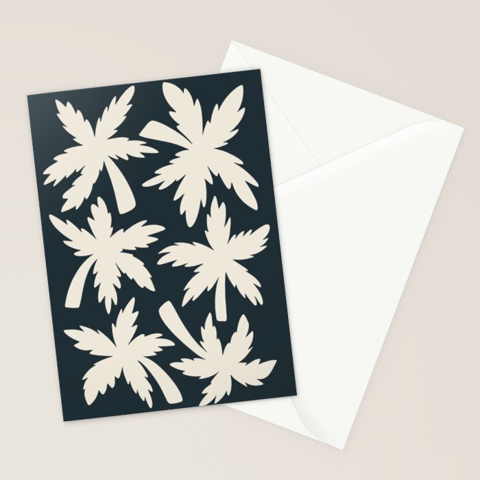 Palm Trees - Black and White  Stationery Card Gallery Image 2