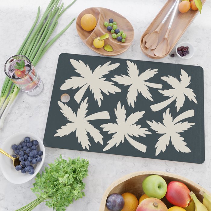 Palm Trees - Black and White  Cutting Board Gallery Image 2