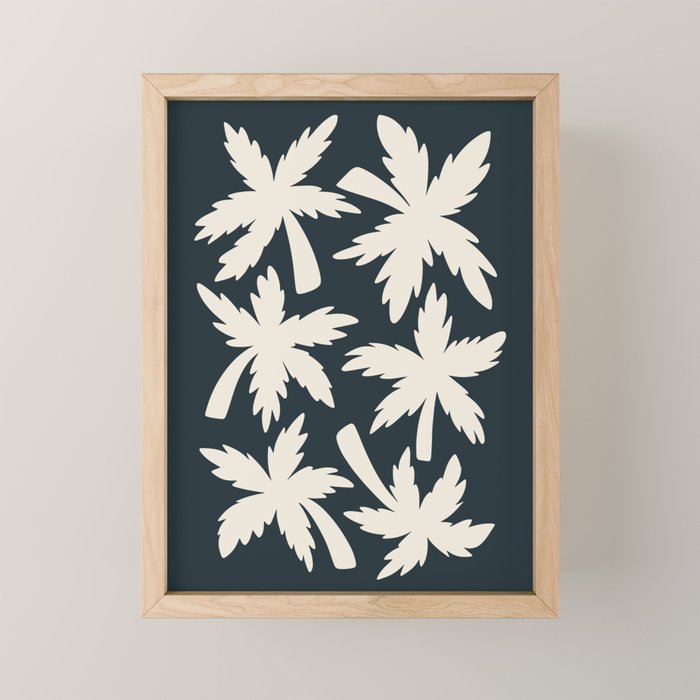 Palm Trees - Black and White  Mini Art Print Gallery Image 1