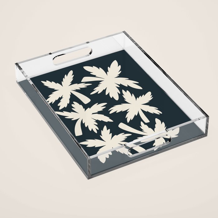 Palm Trees - Black and White  Acrylic Tray Gallery Image 1