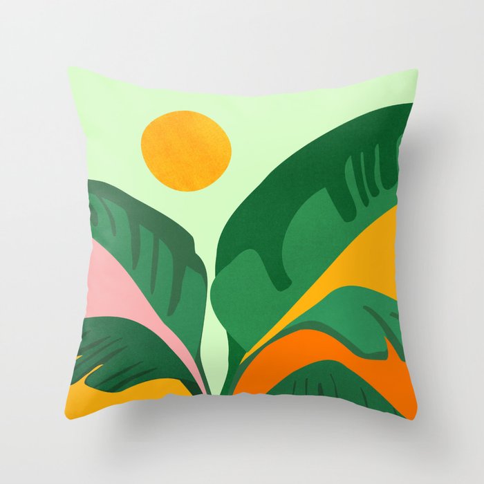 Things Are Looking Up 2 Wide View / Tropical Greenery Throw Pillow Gallery Image 6