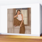 Girl sitting on the window Wall Mural Gallery Image 2