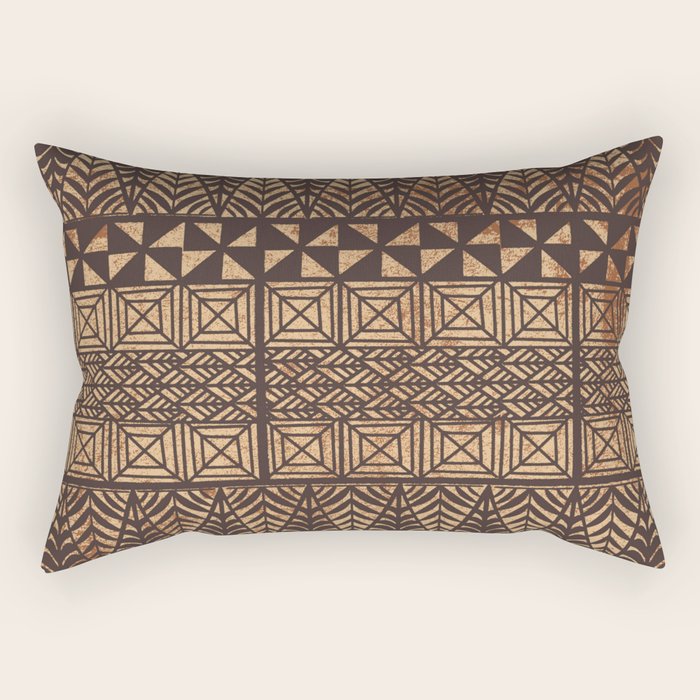 UrbanNesian Tongan Ngatu Rectangular Pillow Gallery Image 2