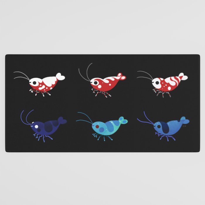 Red and blue shrimp Desk Mat Gallery Image 3
