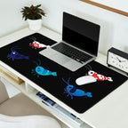Red and blue shrimp Desk Mat Gallery Image 2