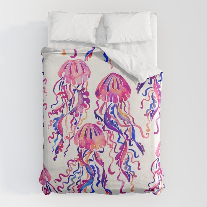 Jellyfish - Magenta Palette Duvet Cover Gallery Image 1