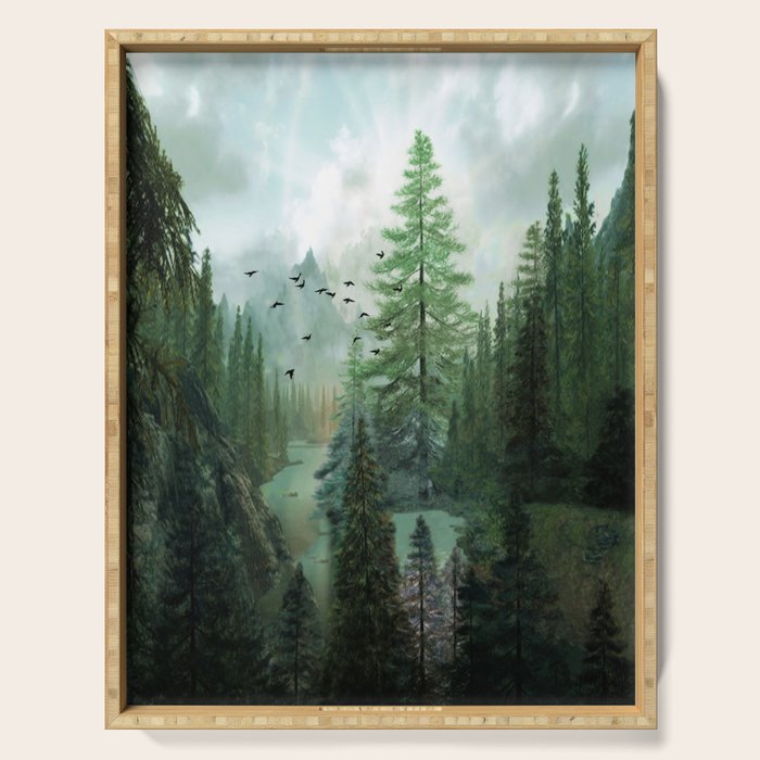 Mountain Morning 2 Serving Tray Gallery Image 1