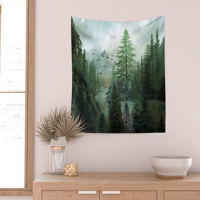 Mountain Morning 2 Wall Tapestry Gallery Image 2