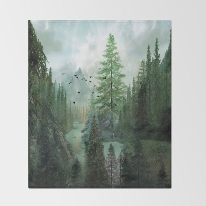 Mountain Morning 2 Throw Blanket Gallery Image 2