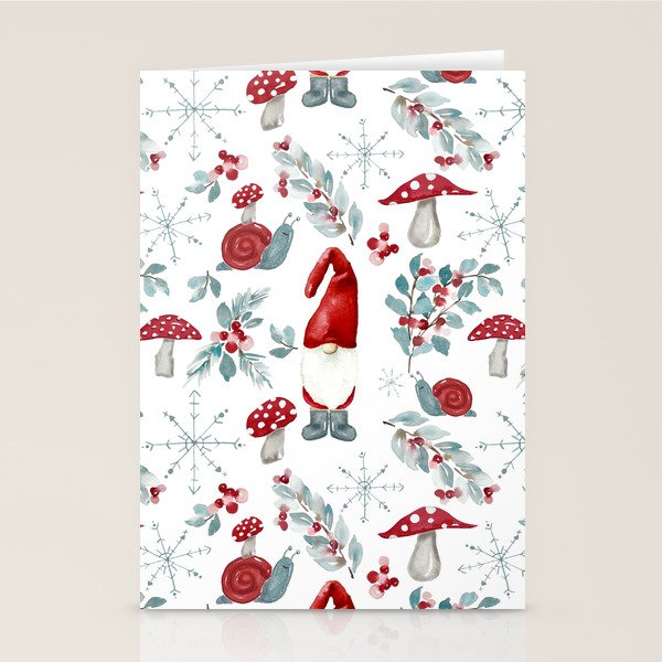 Gnome For The Holidays - Christmas Pattern Stationery Card Gallery Image 2